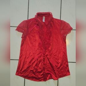 Chic Red Button Down Women's Shirt